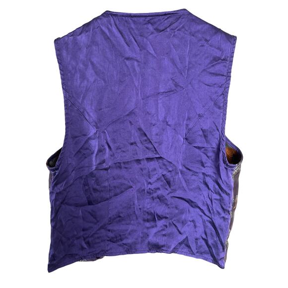Victoria Secret Silk/Poly Size Small Women's Purple Vest Button Up - Picture 2 of 5